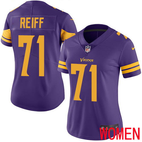 Minnesota Vikings #71 Limited Riley Reiff Purple Nike NFL Women Jersey Rush Vapor Untouchable